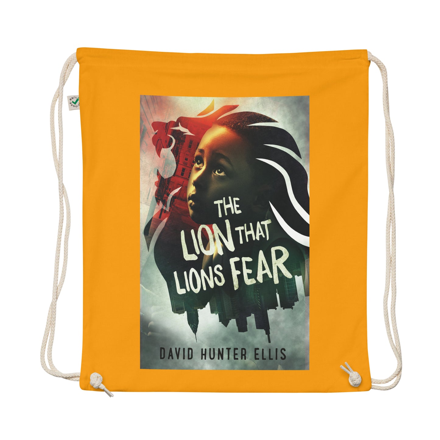 Signature, 'The Lion That Lions Fear,' Organic cotton drawstring bag