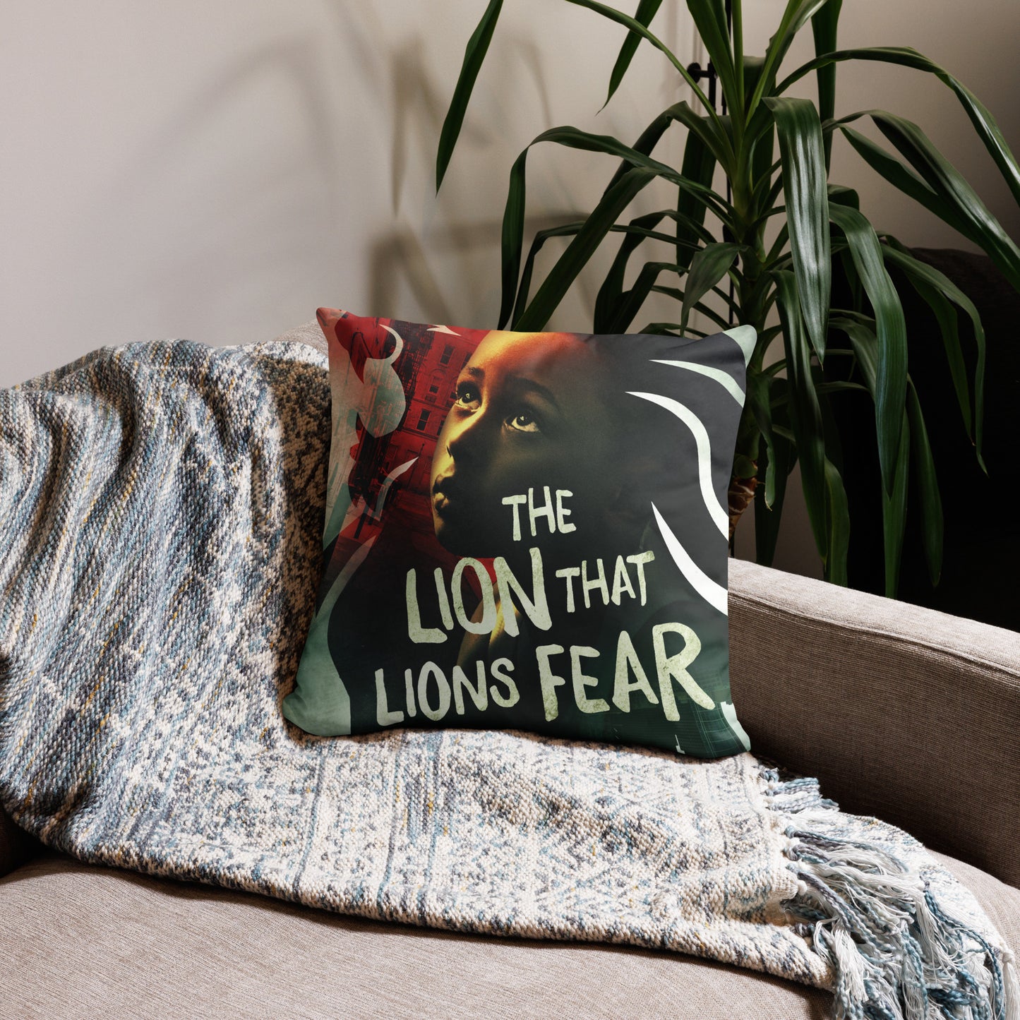 "The Lion That Lions Fear," Signature Pillow (Small Square)